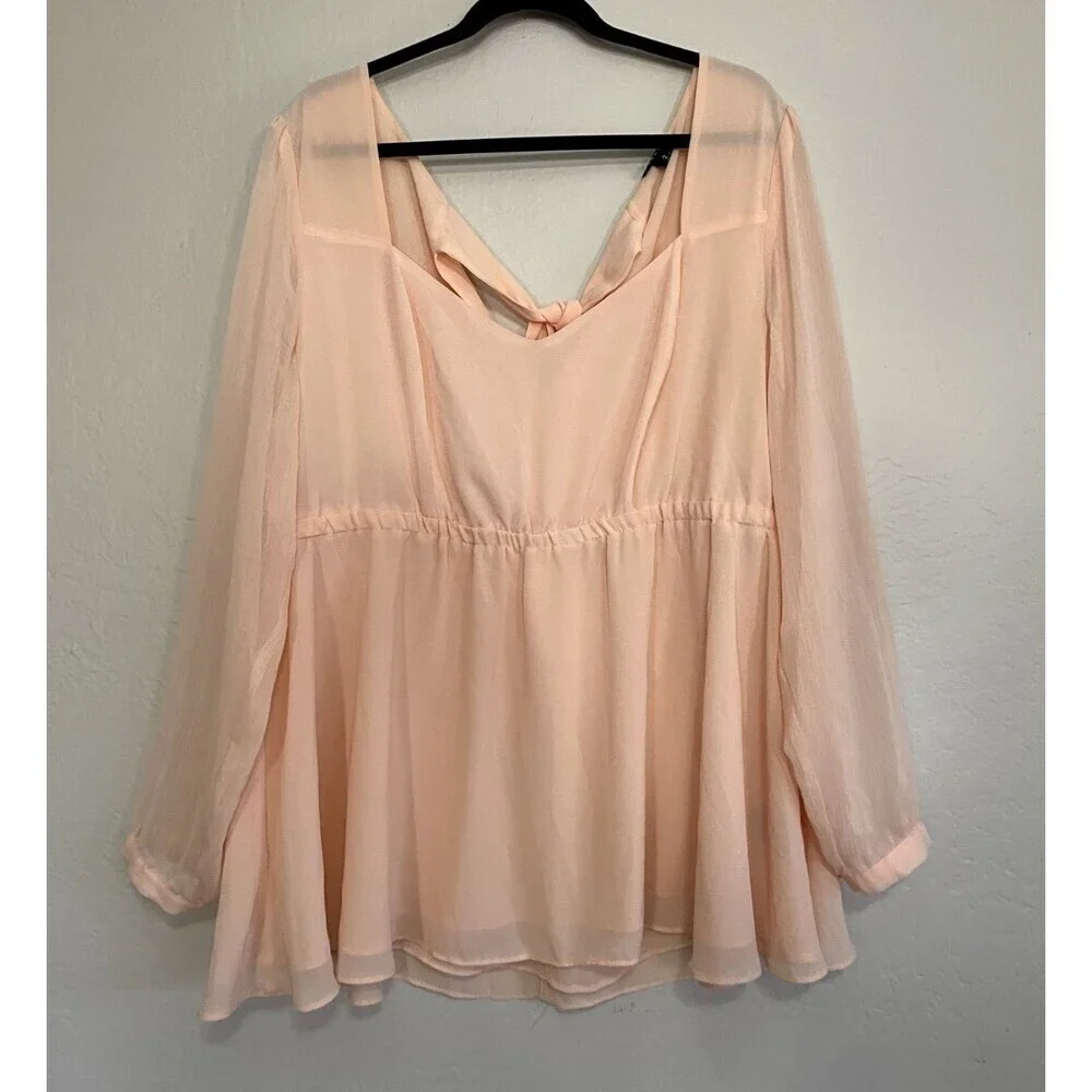 Torrid Womans Babydoll Top Size‎ 2X Flowy Sheer Whimsicle Angelcore Fairy